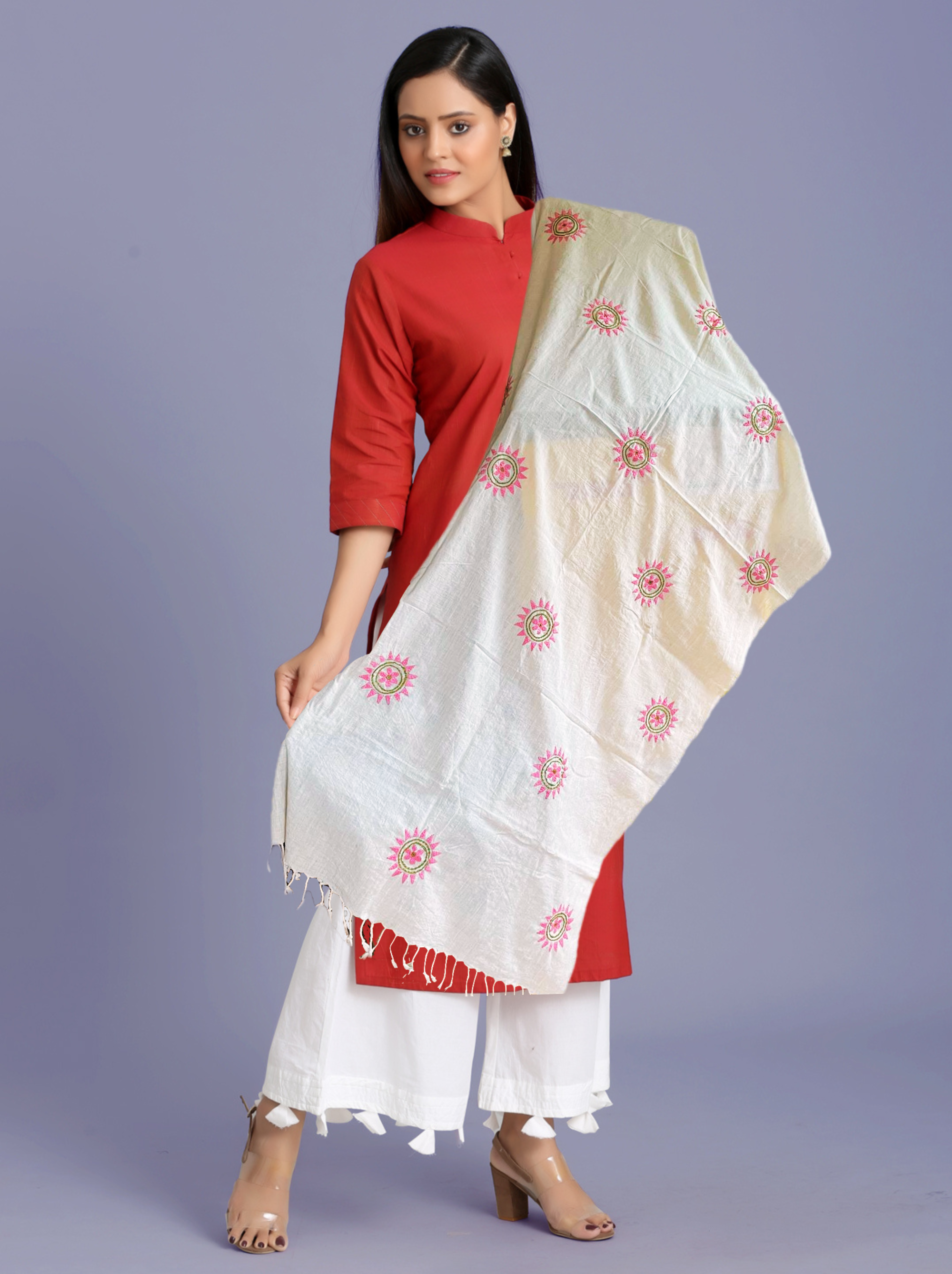 Handwoven Khadi Dupatta/Stole Handwoven Khadi Dupatta/Stole