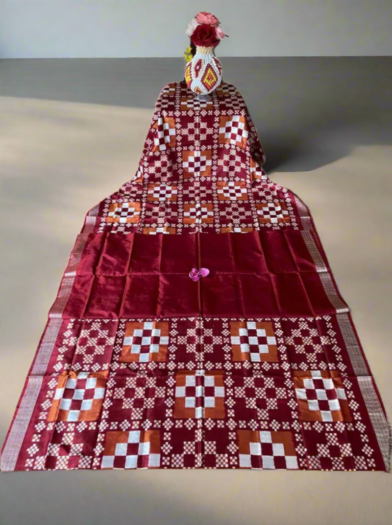 Handwoven Sambalpuri Pasapalli silk saree Handwoven Sambalpuri Pasapalli silk saree