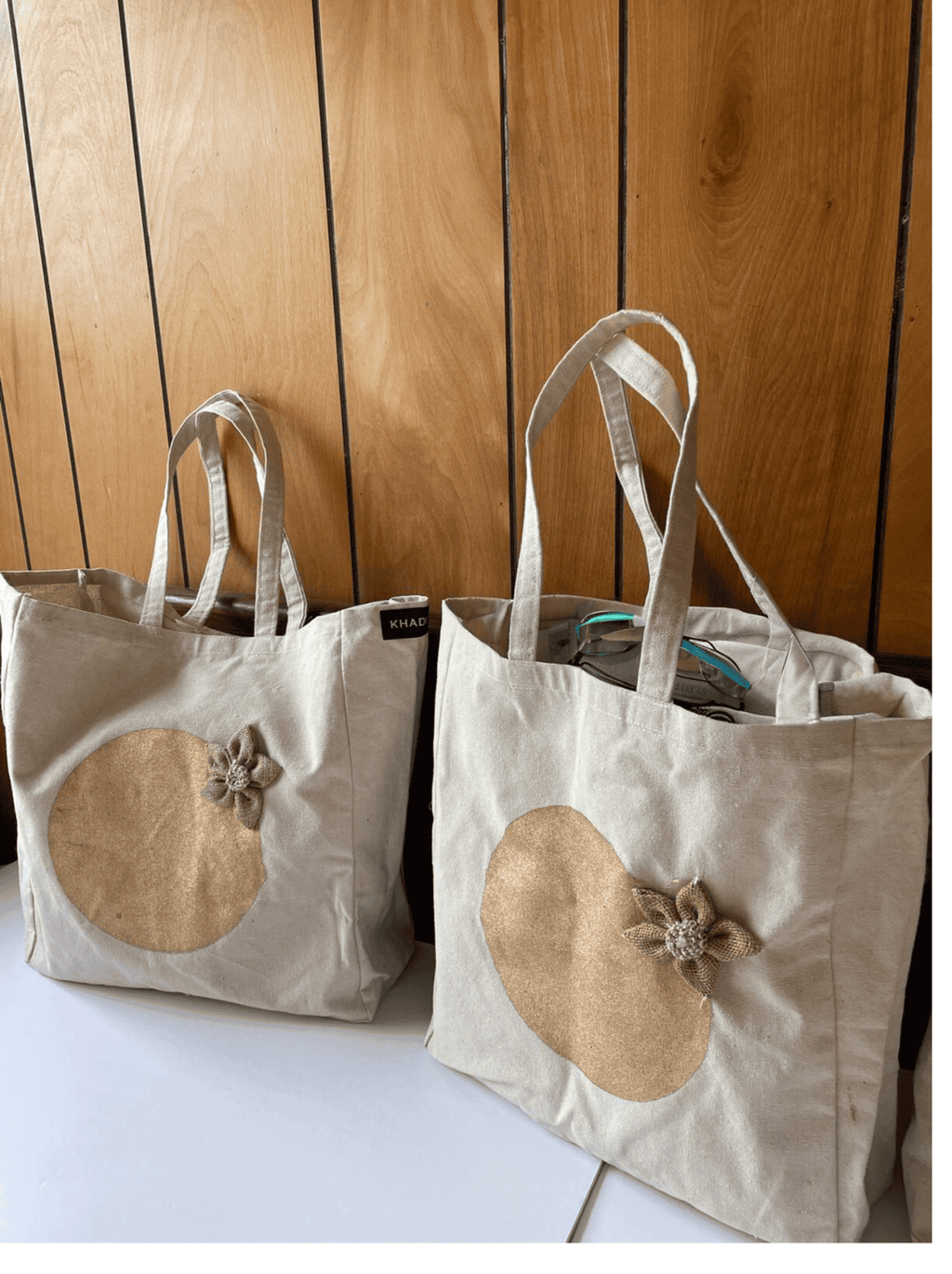 Khadi Cotton Women's Tote Bag – Sustainable, Stylish, and Handcrafted WHITE KHADI HANDBAG
