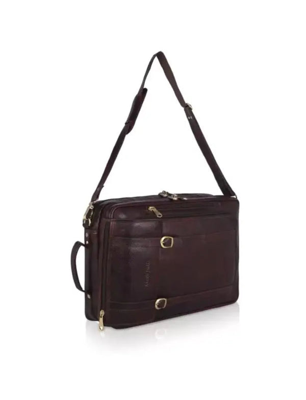 Brown Leather Office-cum-Laptop Bag