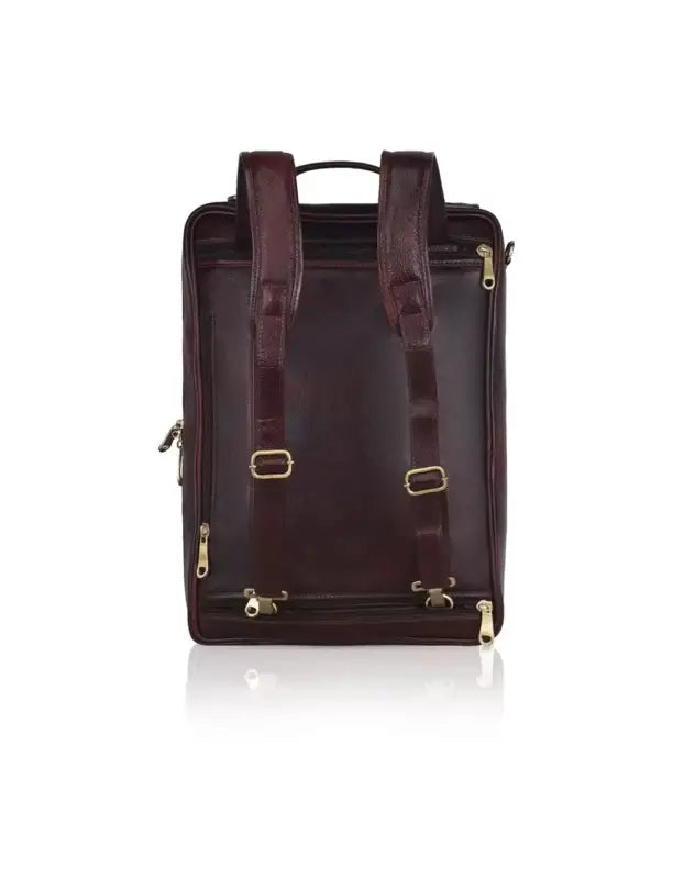 5 style carry leather bag brown - leather / laptop bag / brown - men