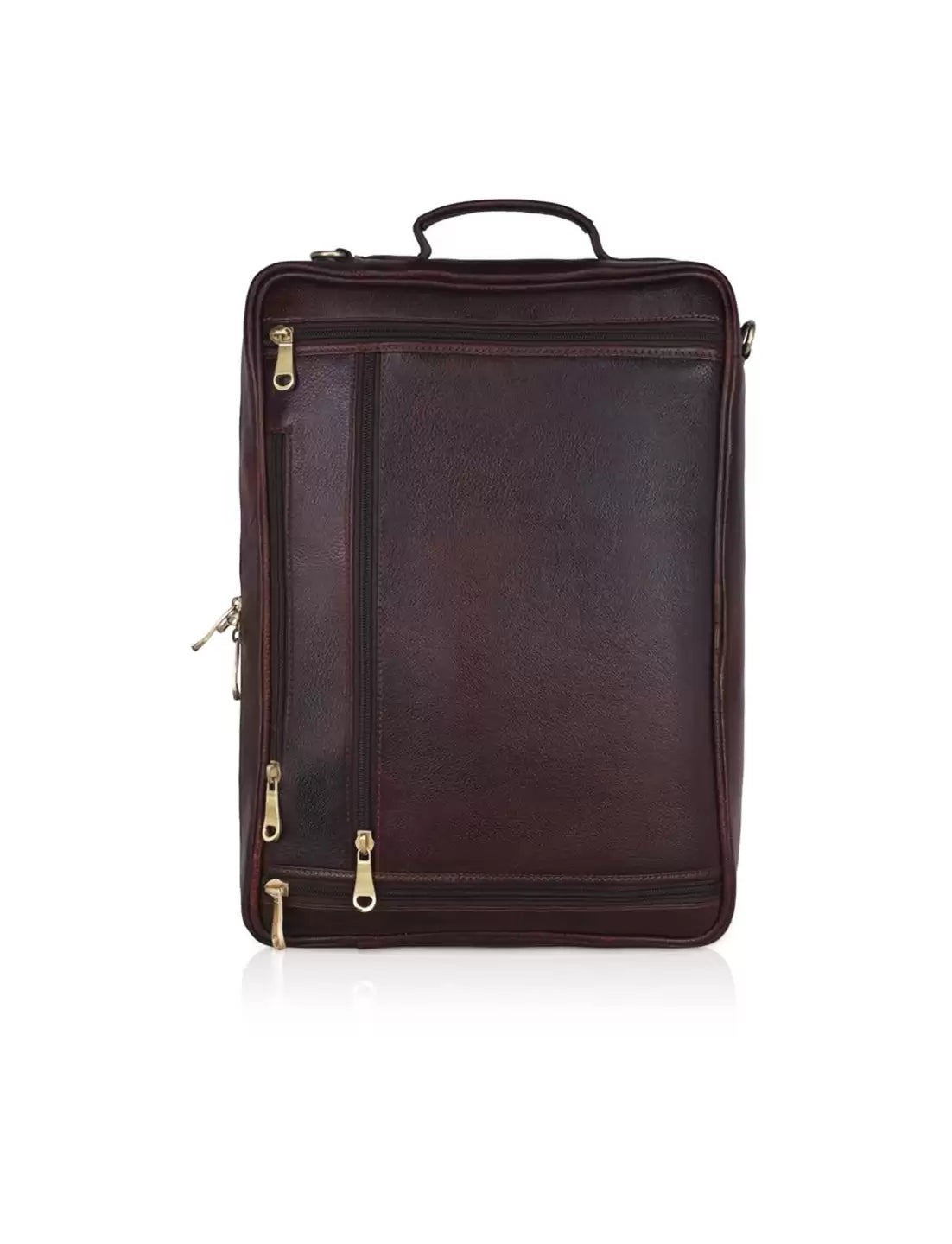 Back pack office-cum laptop leather bag - 5 style carry