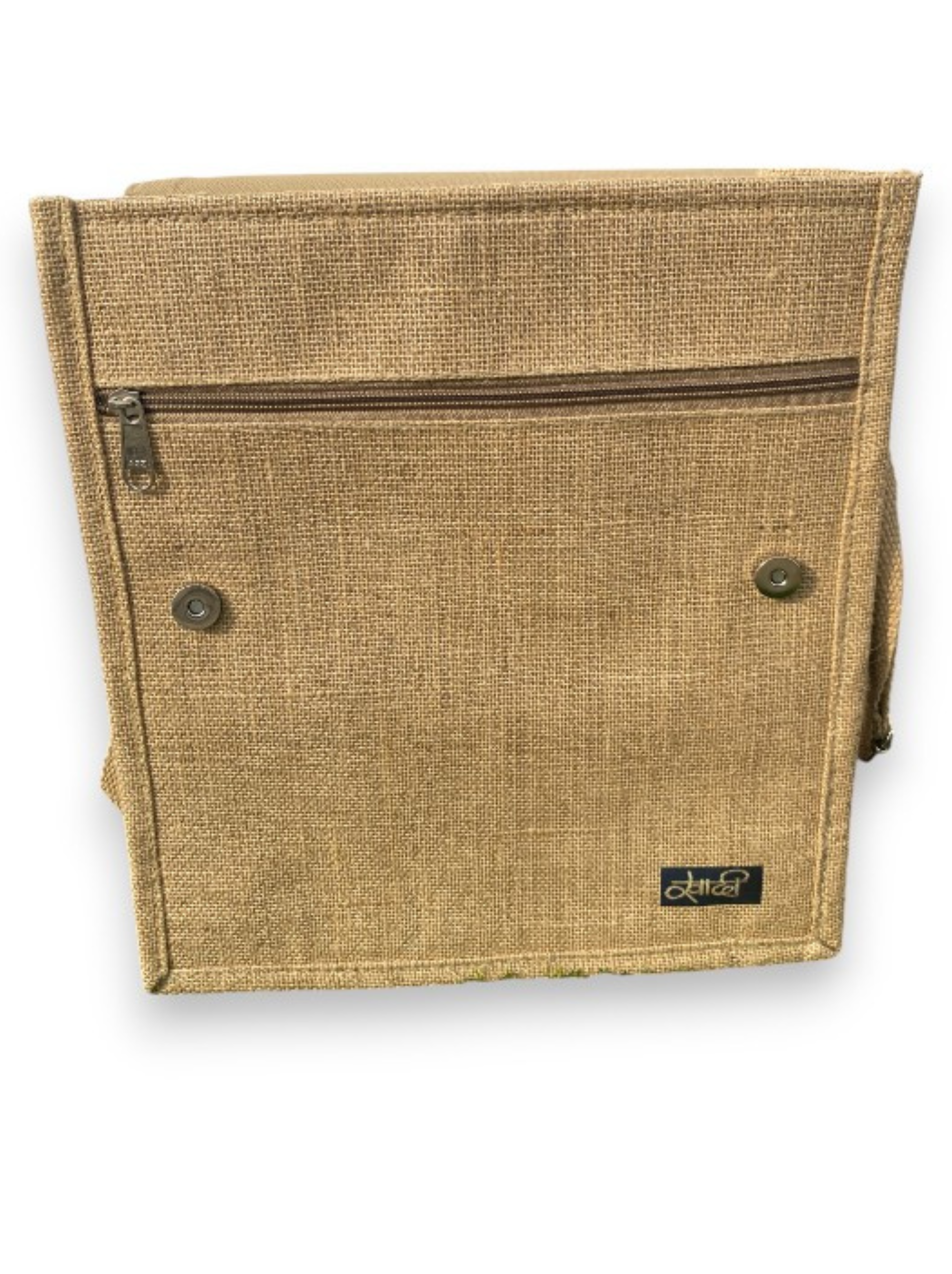 Handwoven Beige Jute Messenger Bag