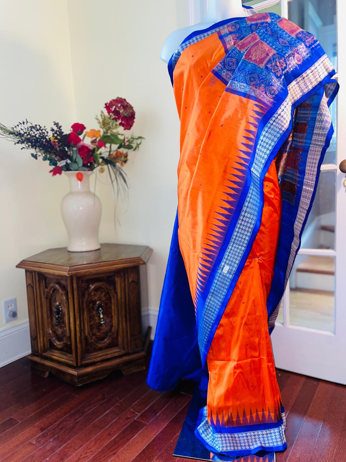 Berhampuri Bomkai Silk Saree