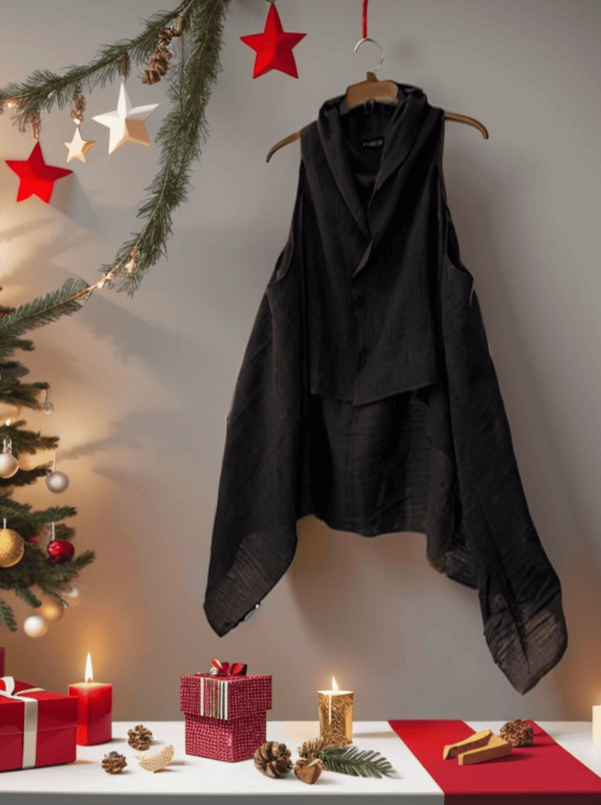 Handwoven Khadi Cotton Women Long Black Shrugs