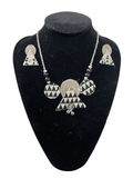 Block print triangular circle necklace set