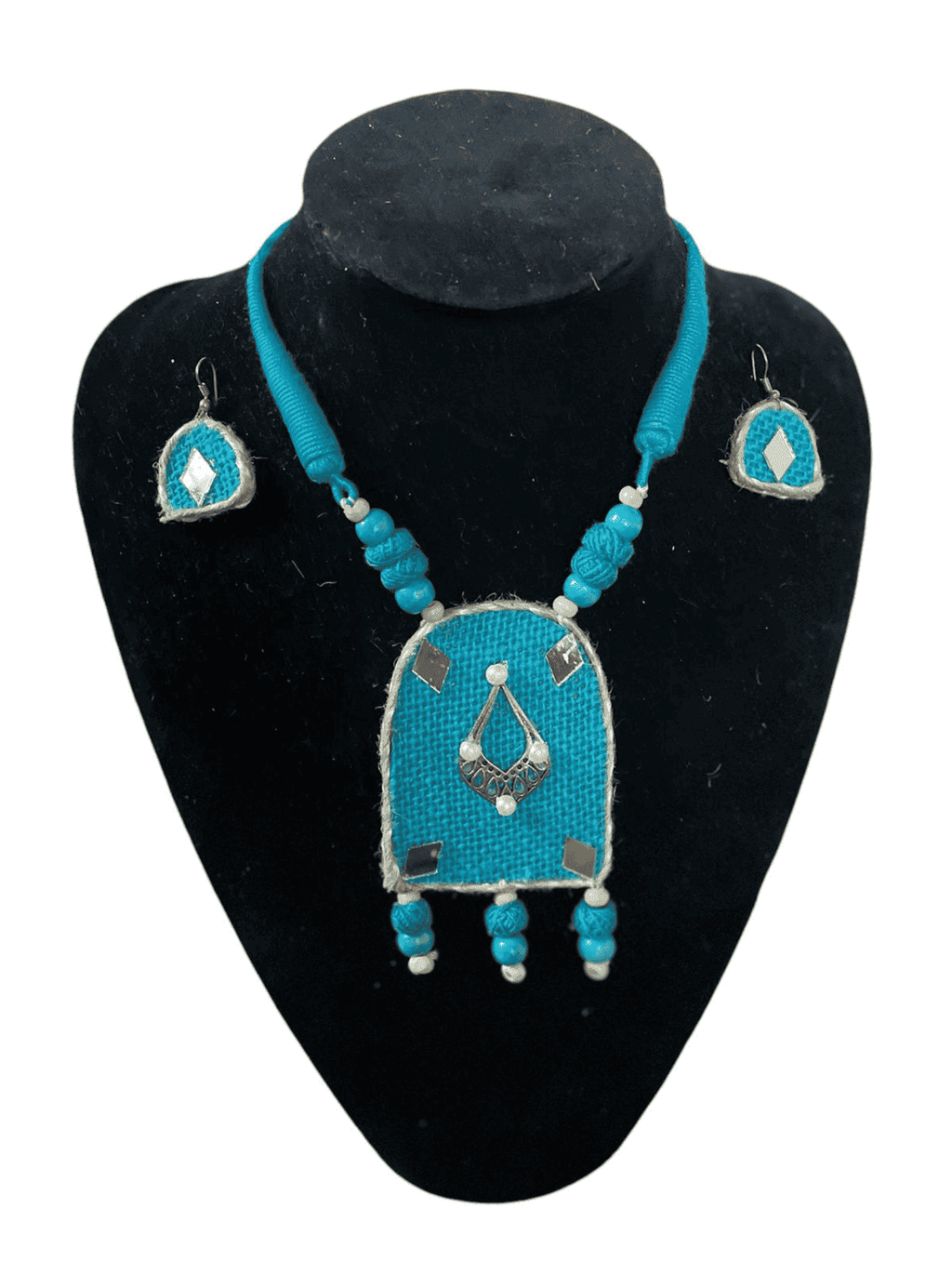 Blue Robot shaped necklace set