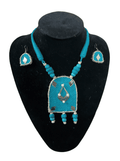 Blue Robot shaped necklace set
