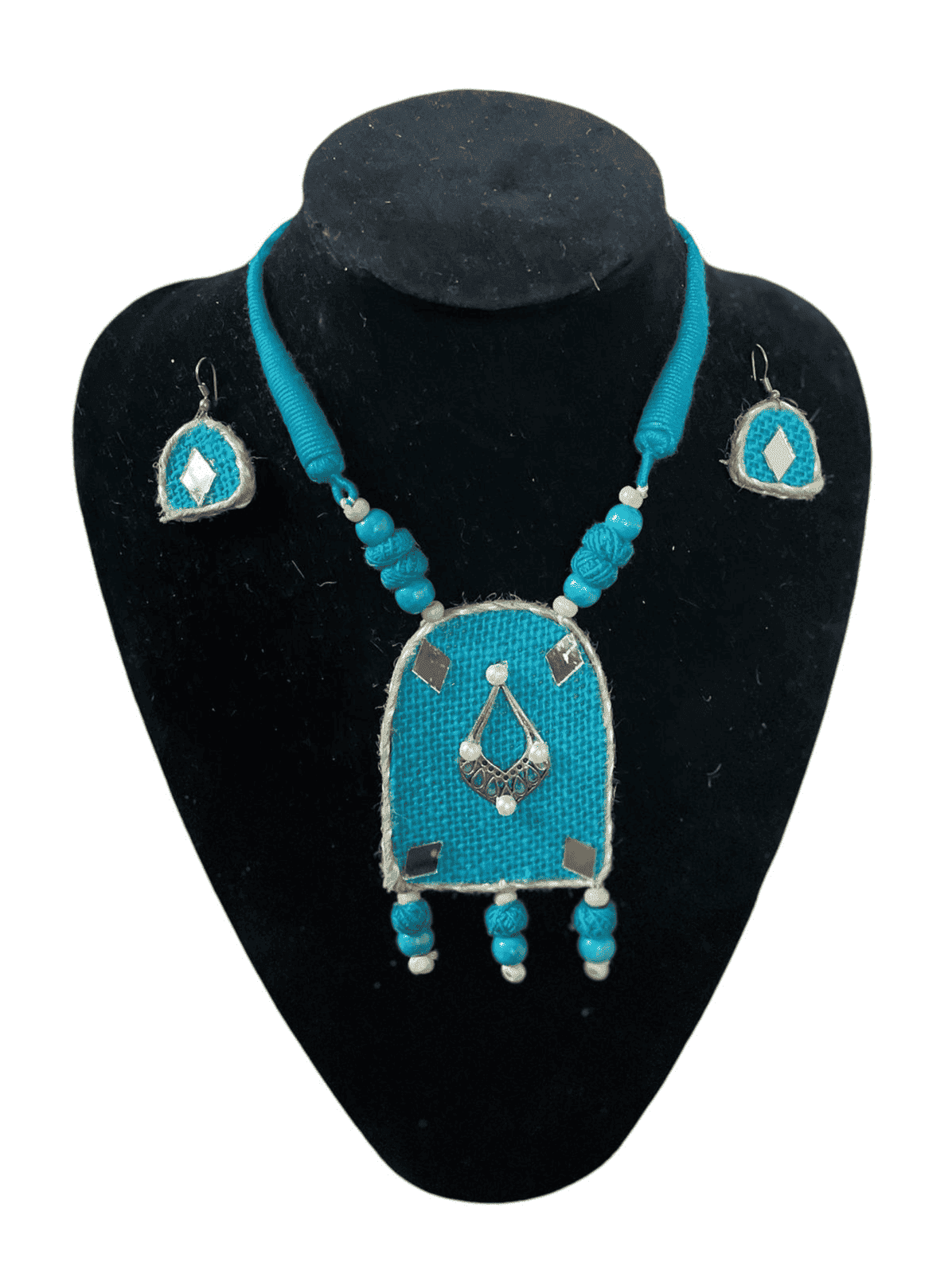 Blue Robot shaped necklace set