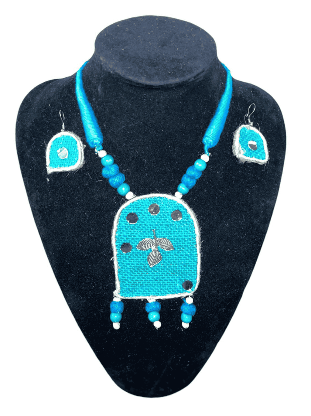 Blue Flower design Robot shaped necklace set