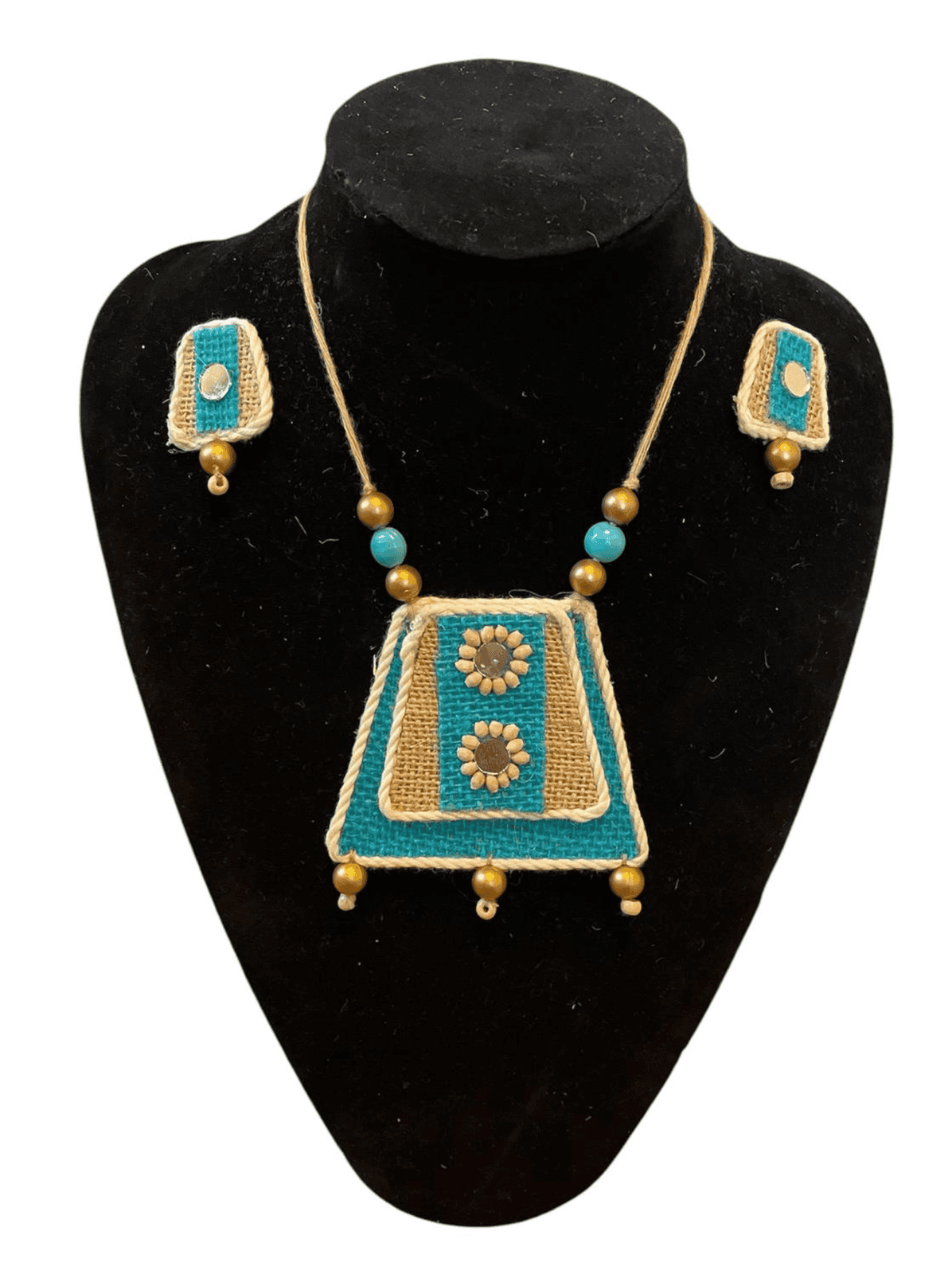 Blue mountain double dot design necklace set