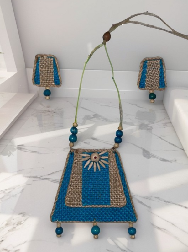 Blue mountain design necklace set