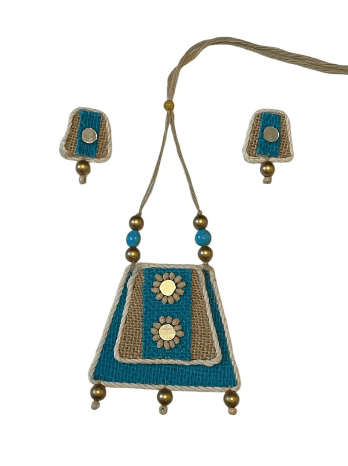 Blue mountain double dot design necklace set