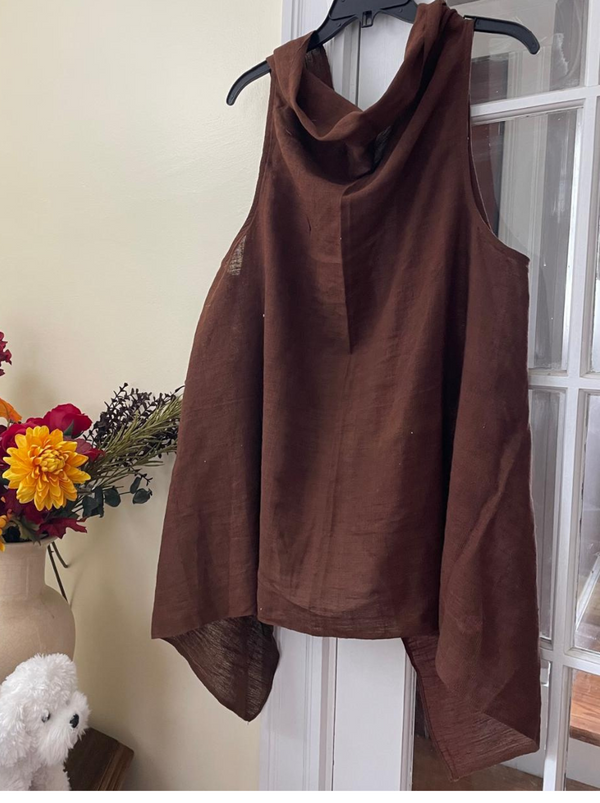 Handwoven Khadi Cotton Women Long Brown Shrugs