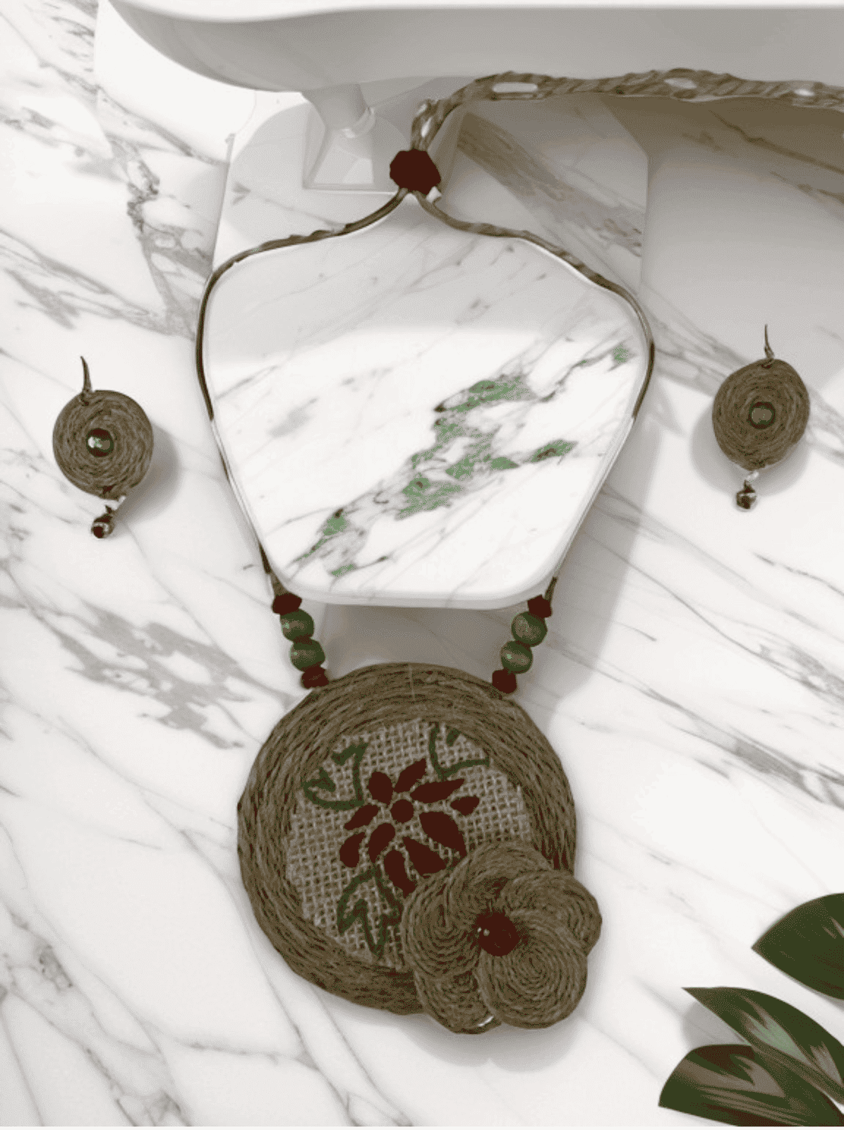 Christmas style flower necklace set