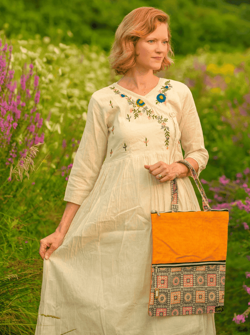 Eco-Friendly Orange Jute Handbag – Sustainable & Stylish - WOMEN | E-Khadi