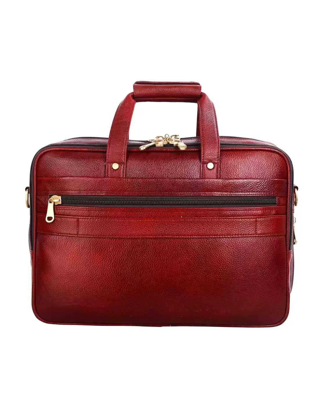 Elegant office-cum laptop leather bag - Brown