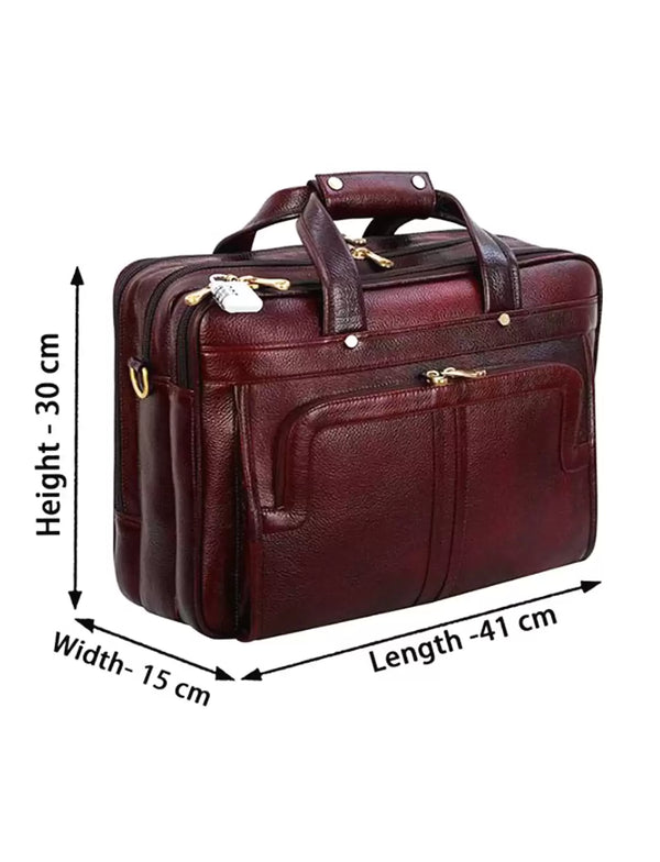 Tan Leather Office-cum-Laptop Bag