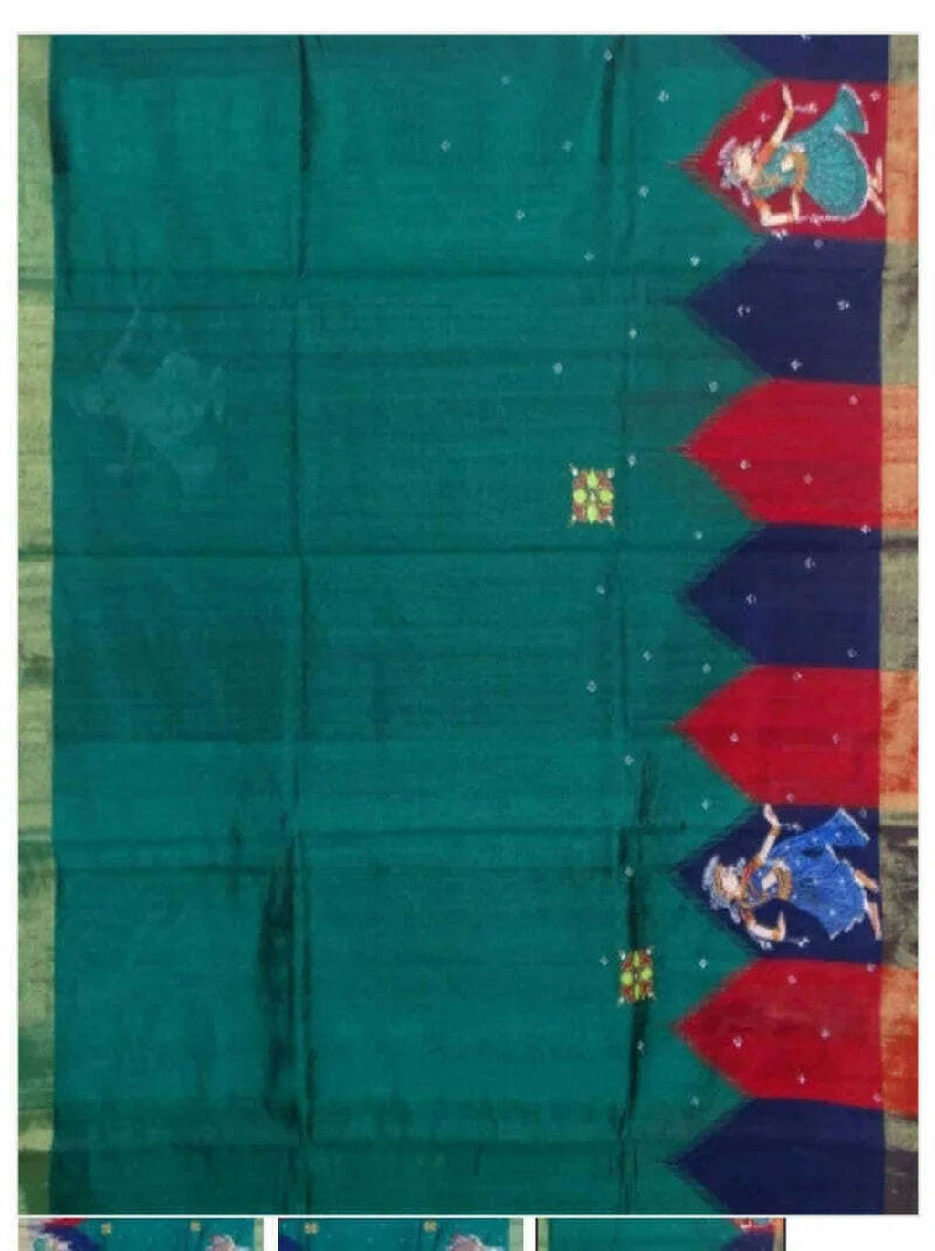 Handwoven tusser silk saree
