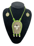 Green robot kawri necklace set
