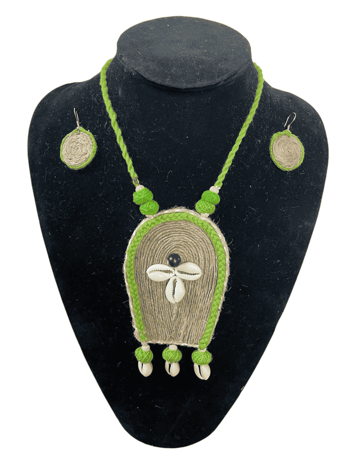 Green robot kawri necklace set