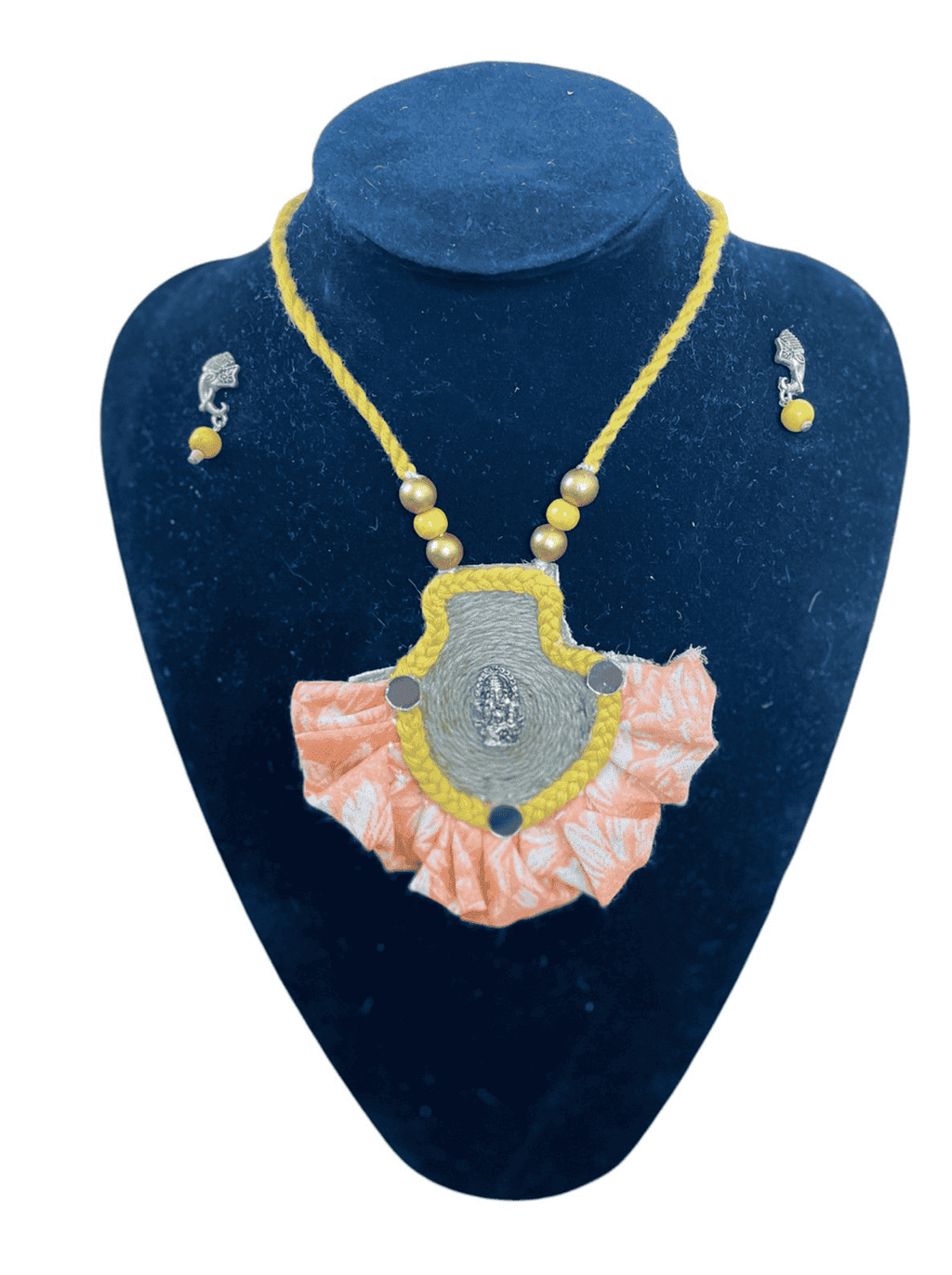 Half rounded Ganesha necklace set - Women | E-Khadi