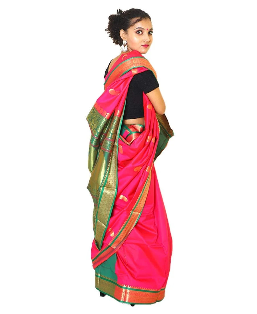 Handloom Kanjeevaram Silk Saree Pink