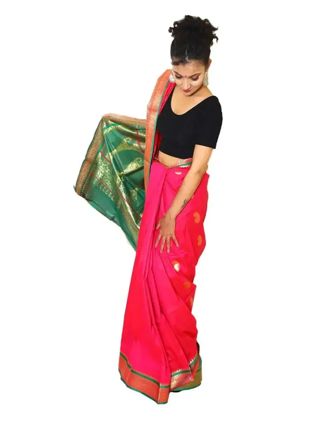 Handloom kanjeevaram silk saree pink