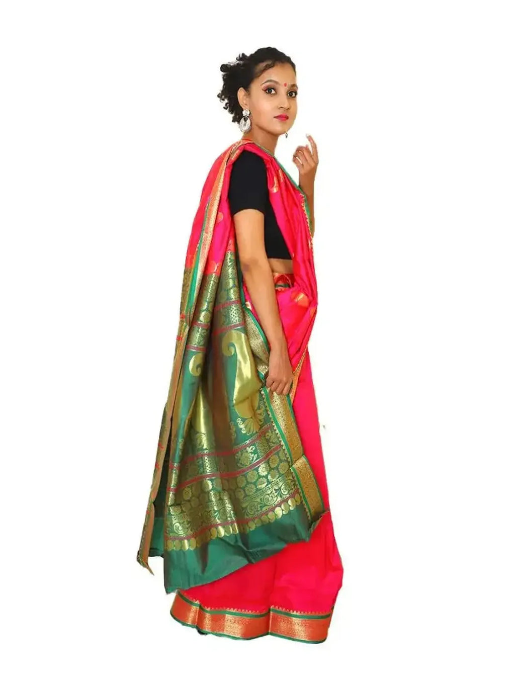 Handloom kanjeevaram silk saree pink KANJEEVARAM SILK PINK