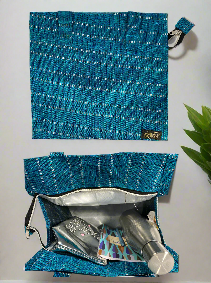 Handwoven Blue Handbag