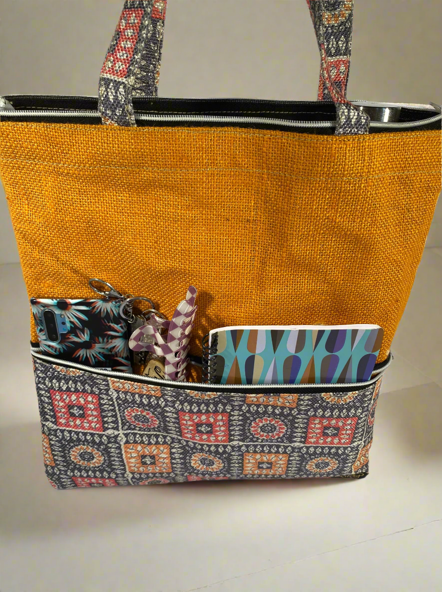 Handwoven Orange HandBag