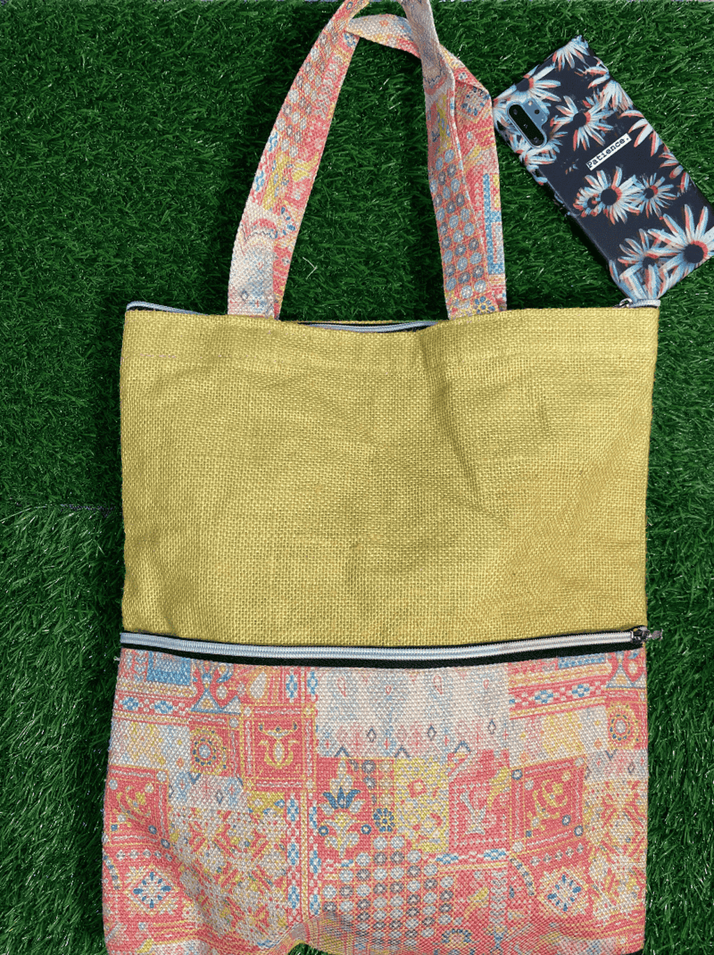 Eco-Conscious Yellow Handbag – Handmade Jute Bag - WOMEN | E-Khadi