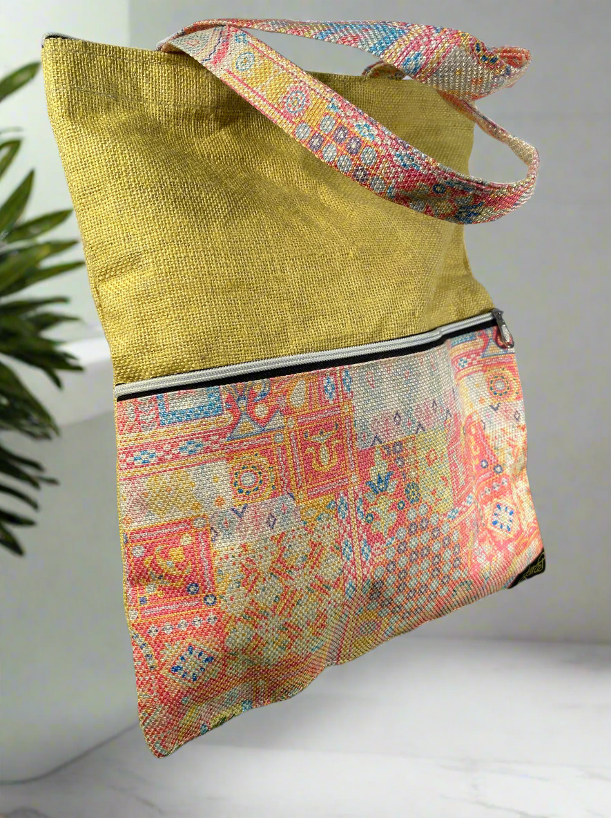 Handwoven Yellow HandBag