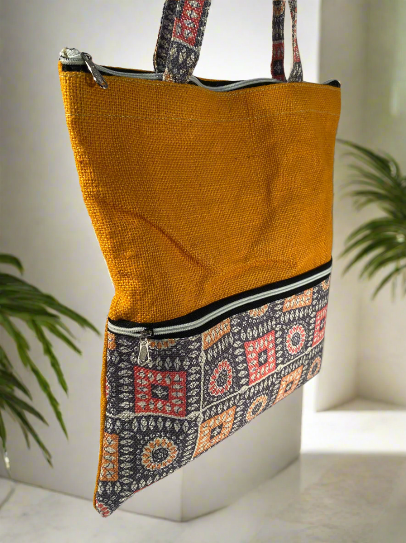 Eco-Friendly Orange Jute Handbag – Sustainable & Stylish