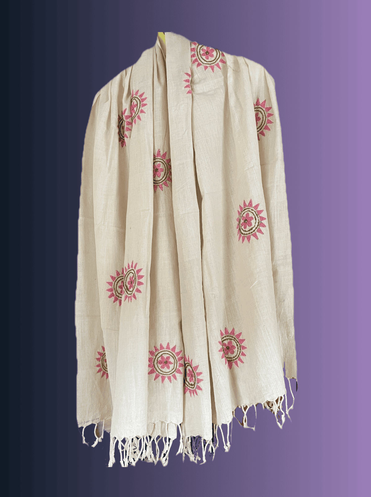 Handwoven Khadi Dupatta/Stole KHADI White