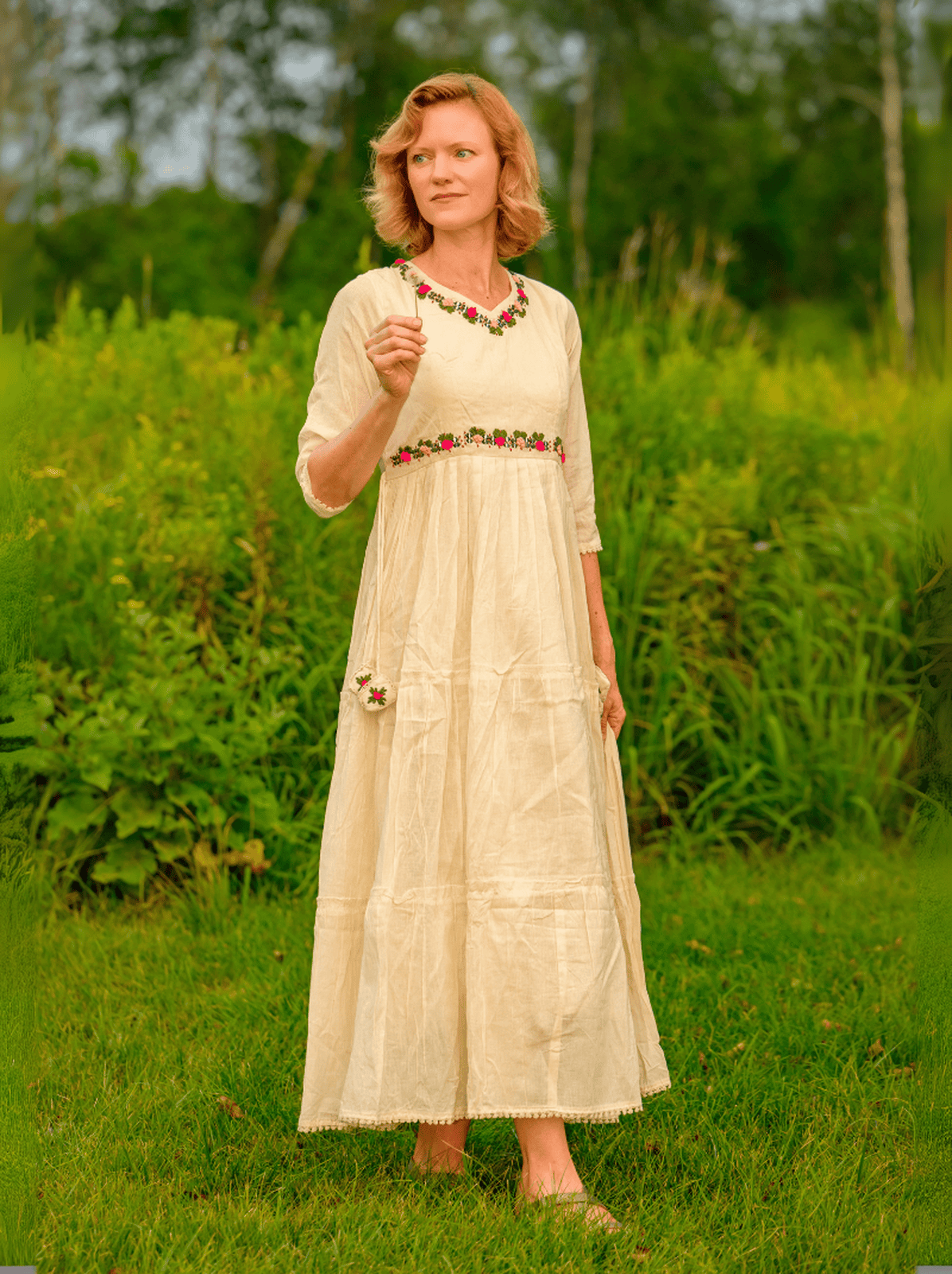 Handwoven Khaadi Women's Long Evening Gown - E-Khadi Handwoven Khaadi Women's Long Evening Gown - E-Khadi