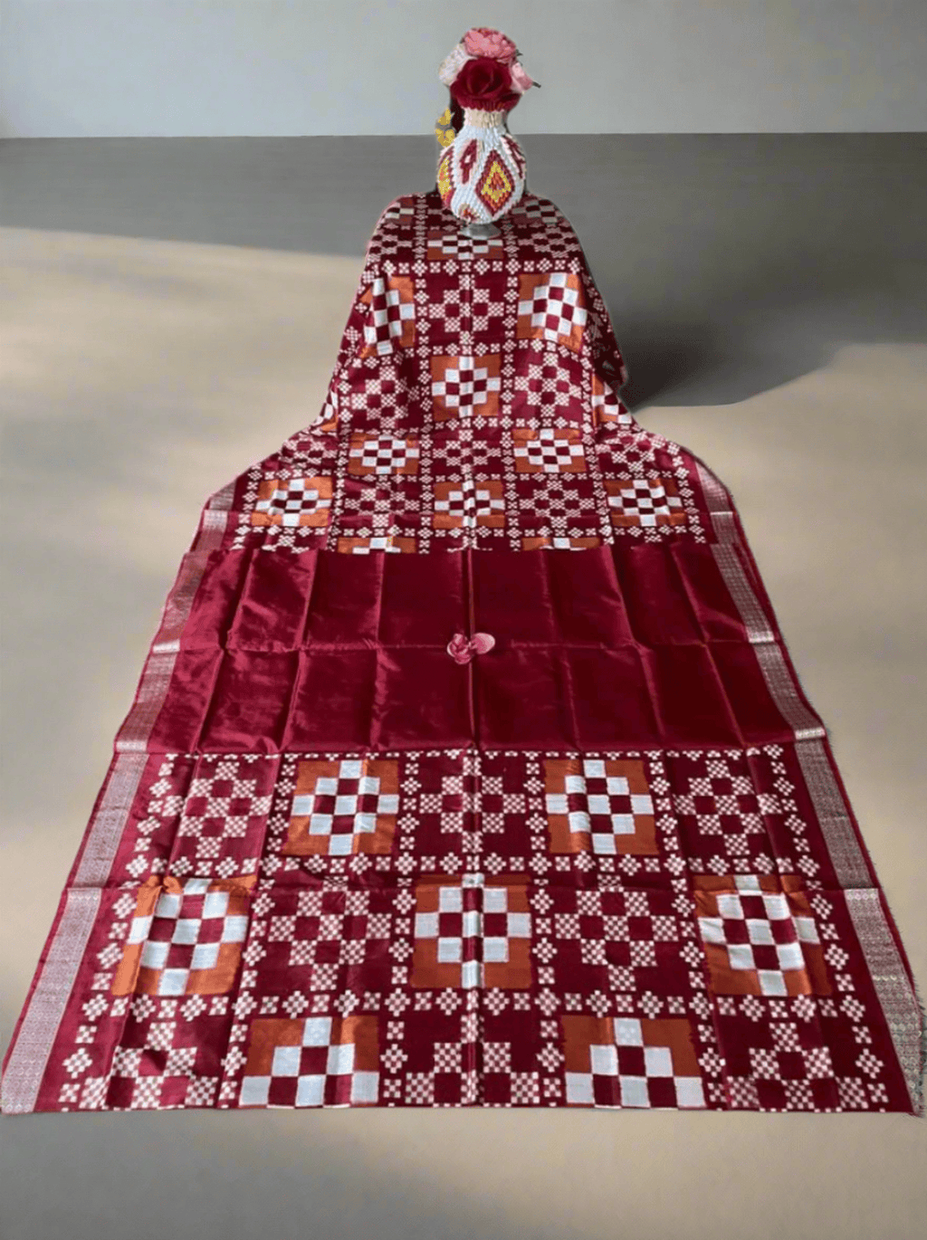 Handwoven Sambalpuri Pasapalli silk saree