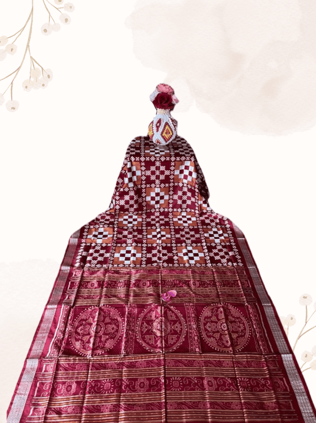 Handwoven Sambalpuri Pasapalli silk saree