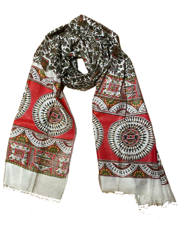 Handwoven tussar silk dupatta/stole