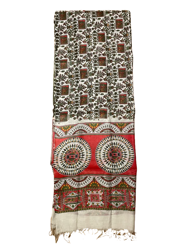 Handwoven tussar silk dupatta/stole