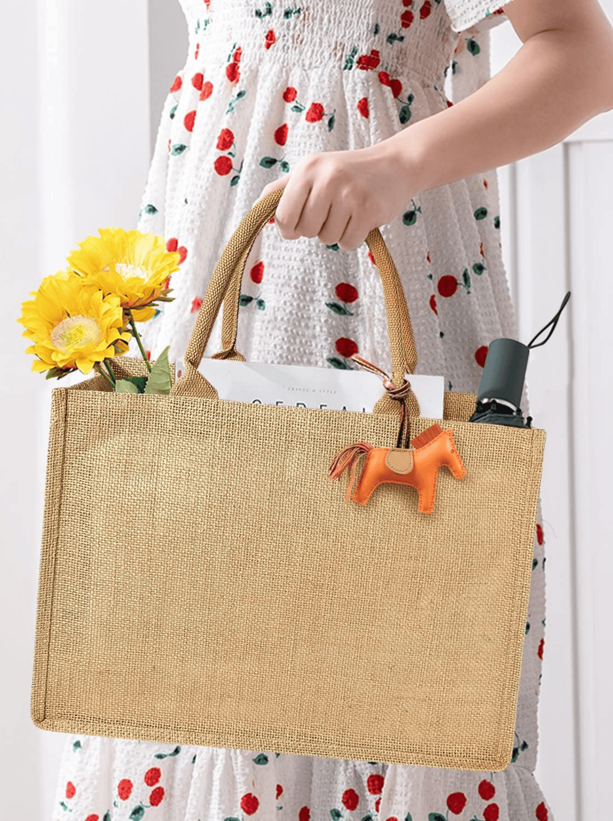 Handwoven jute tote bag