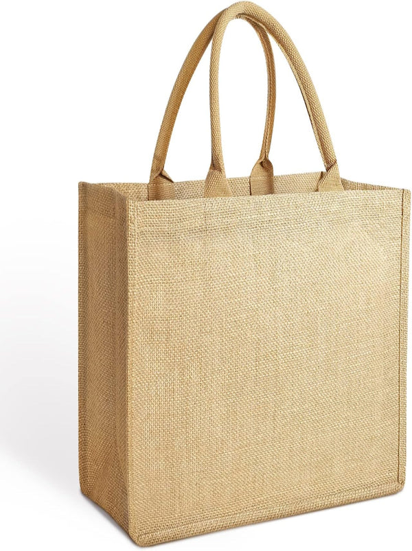 Handwoven jute tote bag BEIGE JUTE TOTE BAG