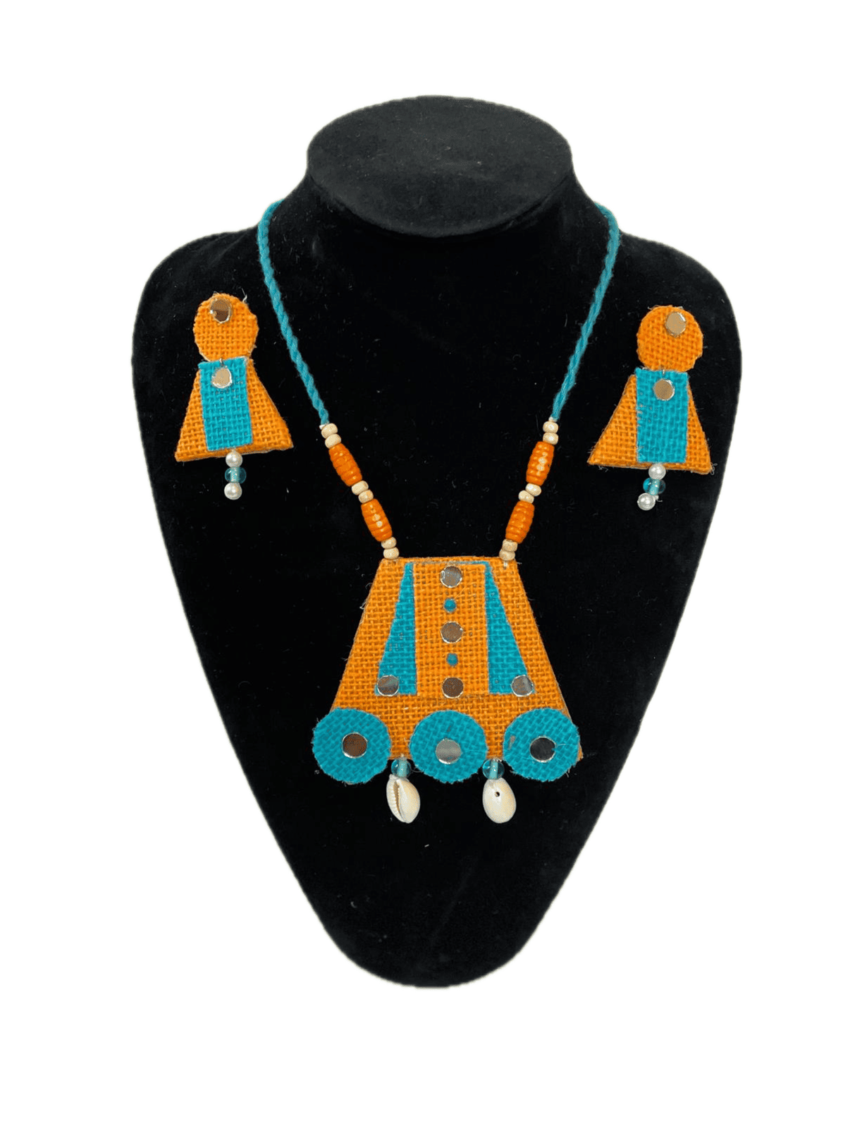 Jute Mountain Orange Blue combination Tassel Set