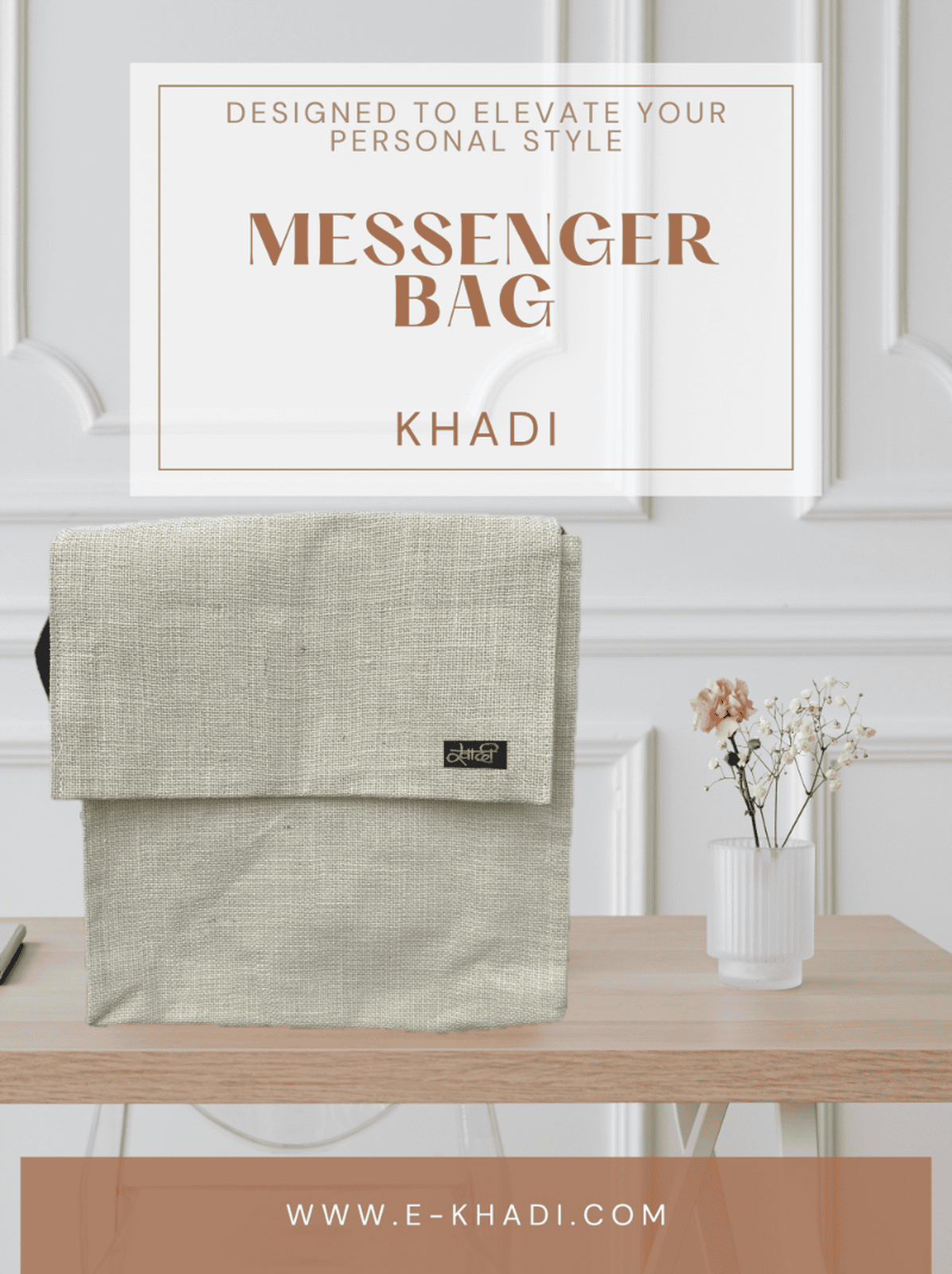 White Jute Messenger Bag – Stylish, Sustainable, and Perfect for Everyday Use