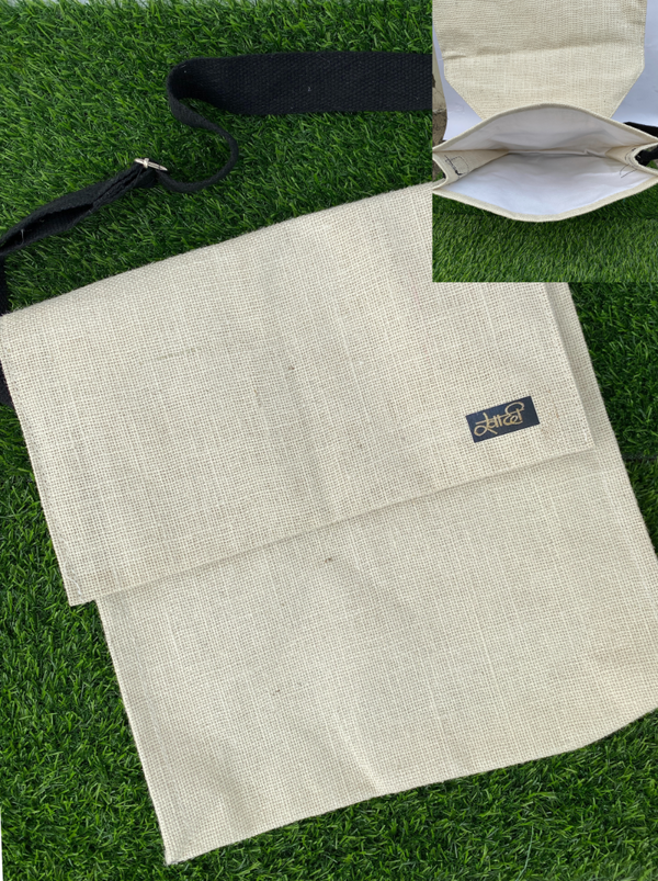 White Jute Messenger Bag – Stylish, Sustainable, and Perfect for Everyday Use