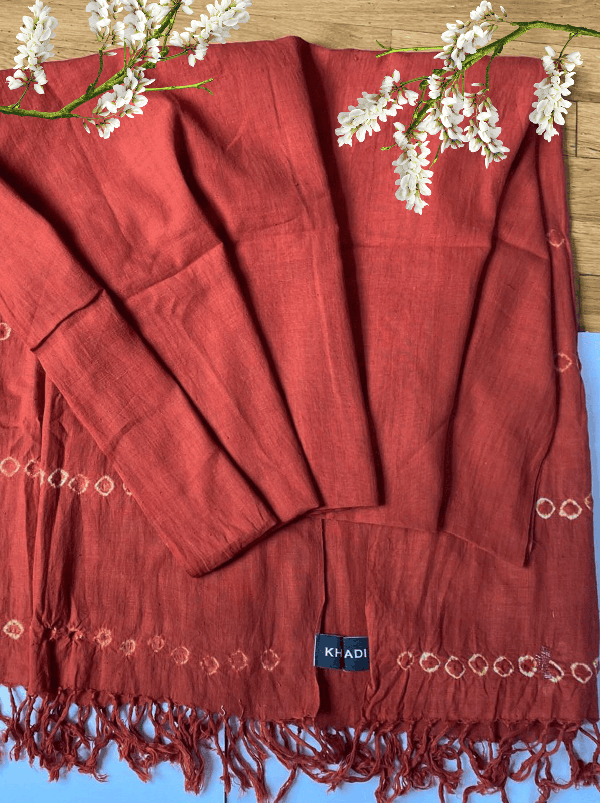 Handwoven Khadi Dupatta/Stole KHADI Maroon