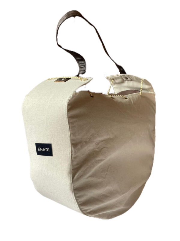 Khadi Handbag for women – Sustainable Tote Bag with Vegan Leather Handle