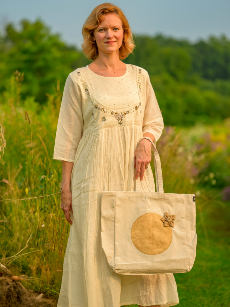 Khadi Organic Cotton Dress Sustainable Elegant and Handcrafted