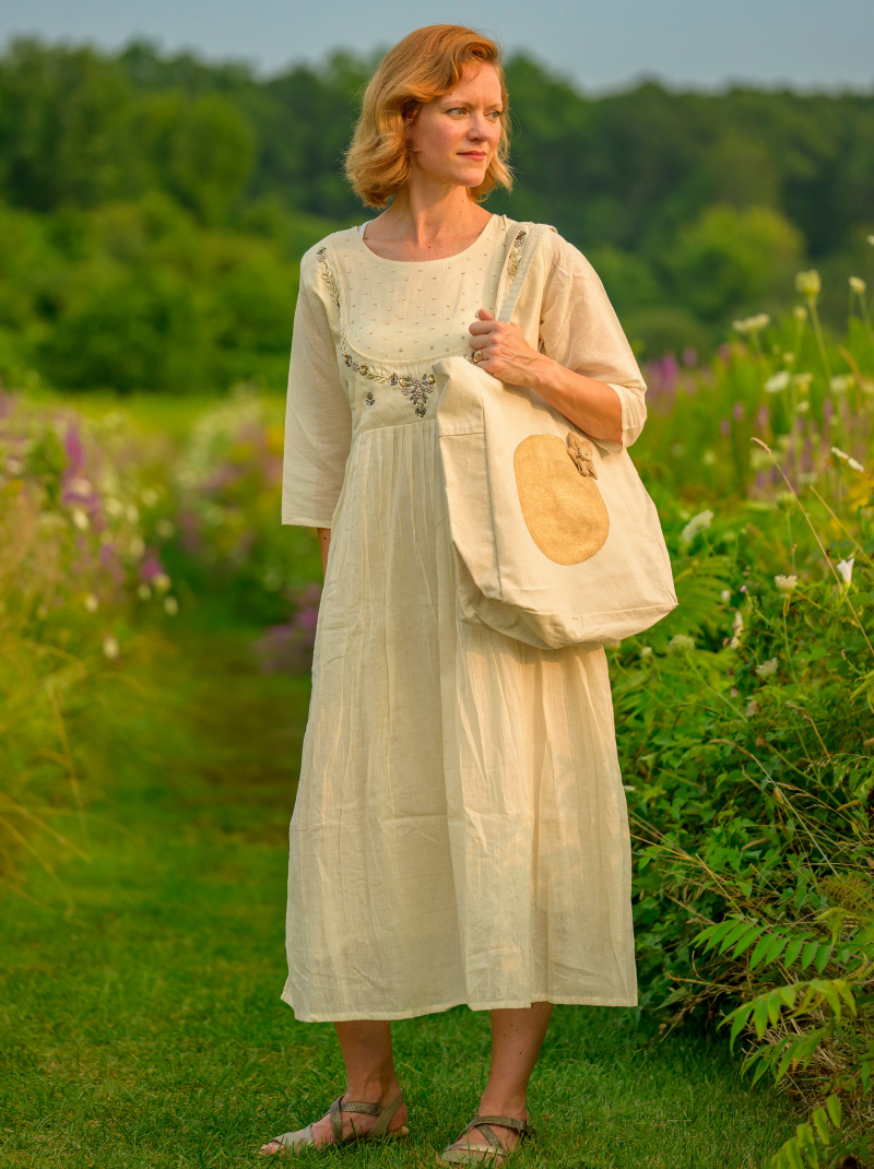 Khadi Organic Cotton Dress Sustainable Elegant and Handcrafted