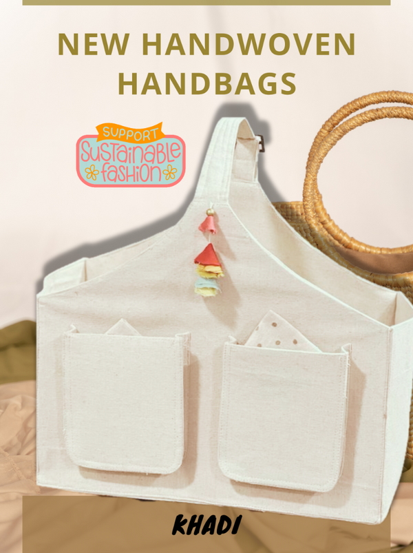 Khadi Women's Handbag – Timeless Elegance with Functional Front Pockets